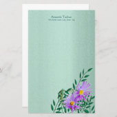 Lila Wildblume Briefpapier (Vorne/Hinten)