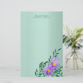 Lila Wildblume Briefpapier (Stehend Vorderseite)