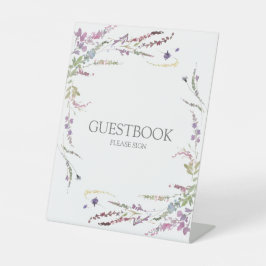 Lila Wildblume Calligraphy Wedbook Sockelschild