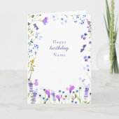 Lila Wildblume Delikatesse Blumengeburt Karte (Vorderseite)