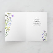 Lila Wildblume Delikatesse Blumengeburt Karte (Innenseite)