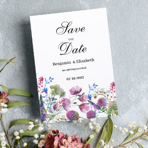 Lila Wildblume der rosa Lavendel Save the Date Einladung