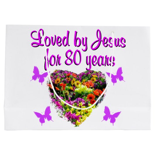 LILA WILDBLUME, DIE JESUS 80 JAHRE LIEBT GROßE GESCHENKTÜTE (Rückseite)