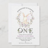 Lila Wildblume Einige sonnige 1. Geburtstag Einladung (Vorderseite)