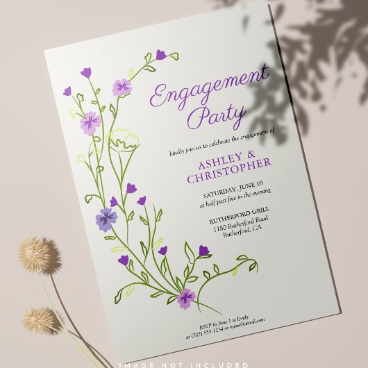 Lila Wildblume Einladung