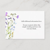 Lila Wildblume Erstellen Sie Ihre eigene Leerstell Begleitkarte (Rückseite)