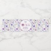 Lila Wildblume Erster Geburtstag Wasserflaschenetikett (Einzelnes Label)