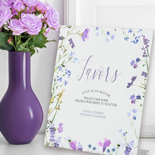 Lila Wildblume favorisiert Tabellensymbol Sockelschild