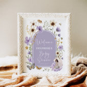 Lila Wildblume Fee Baby Dusche Empfang Poster