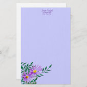 Lila Wildblume Foto Eckbrücke Personalisiert Briefpapier (Vorne/Hinten)