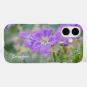 Lila Wildblume Foto Geranium Blume mit Namen Case-Mate iPhone Hülle (Rückseite (Horizontal))