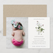 Lila Wildblume Foto Pate Vorschlag einladen Dankeskarte (Vorne/Hinten)