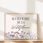 Lila Wildblume für Wasserfarben - Angebot horizont Poster