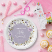 Lila Wildblume Garden Baby in Blütendusche Pappteller (Party)