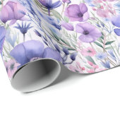 Lila Wildblume Geschenkpapier (Rolleneckpunkt)