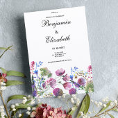 Lila Wildblume Hochzeit in Rosa Einladung