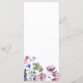 Lila Wildblume Hochzeitsmenü mit rosa Lavendel Programm (Rückseite)