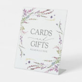 Lila Wildblume Kalligrafie Hochzeitsgeschenk Sockelschild (Vorderseite)