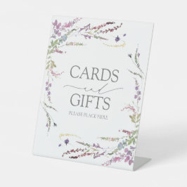 Lila Wildblume Kalligrafie Hochzeitsgeschenk Sockelschild