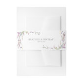 Lila Wildblume Kalligraphie Hochzeit Einladungsbanderole (Vorderseite Beispiel)