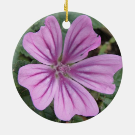 Lila Wildblume Keramikornament (Hinten)