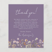 Lila Wildblume Kinderdusche Danke Karte (Vorne)