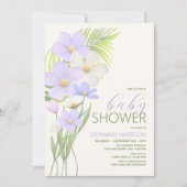 Lila Wildblume Kinderdusche Einladung (Vorderseite)