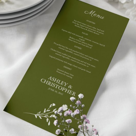 Lila Wildblume Menükarte