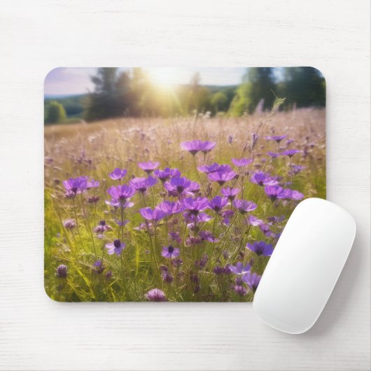 Lila Wildblume Mousepad (Mit Mouse)