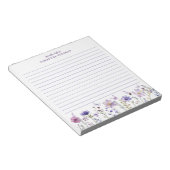 Lila Wildblume Personalisiert Notepad Notizblock (angewinkelt)