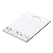 Lila Wildblume Personalisiert Notepad Notizblock (Rotiert)