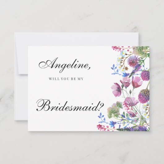 Lila Wildblume Pink Lavendel Sommer Braumaid Einladung (Vorderseite)