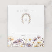 Lila Wildblume Platzkarte (Außenseite Aufgefaltet)