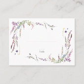 Lila Wildblume Platzkarte (Vorderseite)