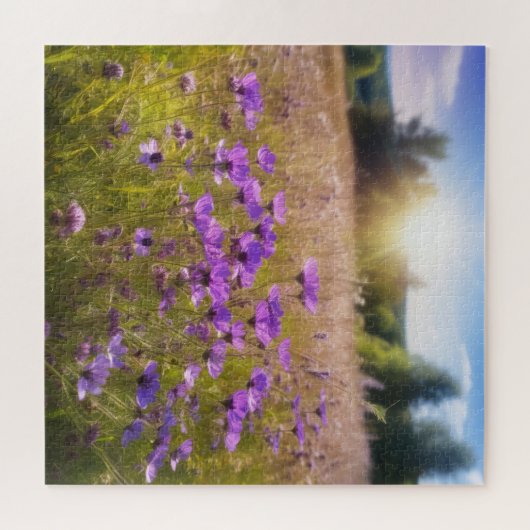Lila Wildblume Puzzle (Horizontal)