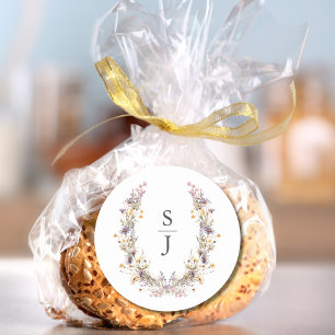 Lila Wildblume Runder Aufkleber