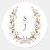 Lila Wildblume Runder Aufkleber (Vorderseite)