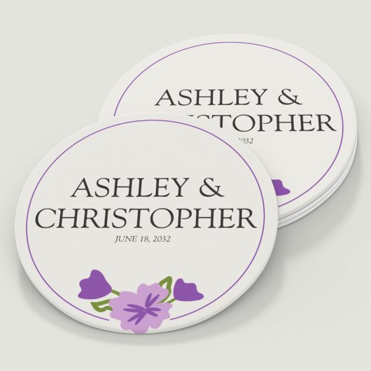 Lila Wildblume Runder Pappuntersetzer