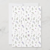 Lila Wildblume rustikale Brautdusche Einladung (Rückseite)