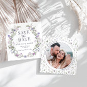 Lila Wildblume Save the Date Foto