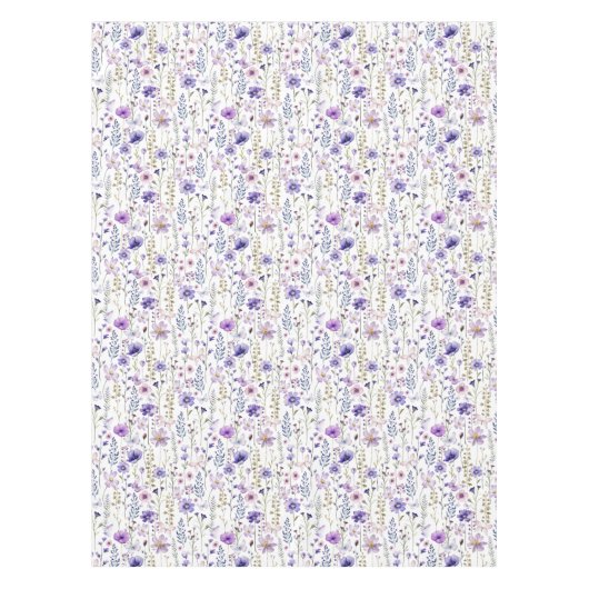 Lila Wildblume Schmetterlingsmuster Tablette Tischdecke (Vorderseite)
