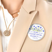 Lila Wildblume schwer zu hören Button Abzeichen ta