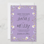 Lila Wildblume Sommerblumenhochzeit Save The Date (Vorderseite)