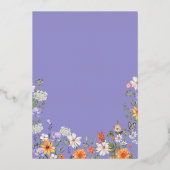 lila Wildblume Sommerhochzeit speichern Sie das Da Folieneinladung (Rückseite)