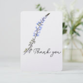 Lila Wildblume Vielen Dank Dankeskarte (Stehend Vorderseite)
