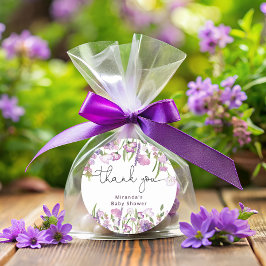 Lila Wildblume Vielen Dank für den klassischen Run Runder Aufkleber