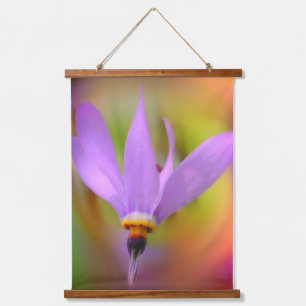 Lila Wildblume Wandteppich Mit Holzrahmen