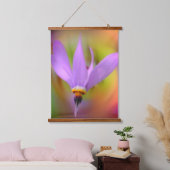 Lila Wildblume Wandteppich Mit Holzrahmen (Schlafzimmer)