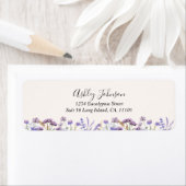 Lila Wildblume Wasserfarbe Rücksendeadresse (Insitu)