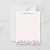 Lila Wildblume Wasserfarbe Wiese Mitteilungskarte (Vorderseite)